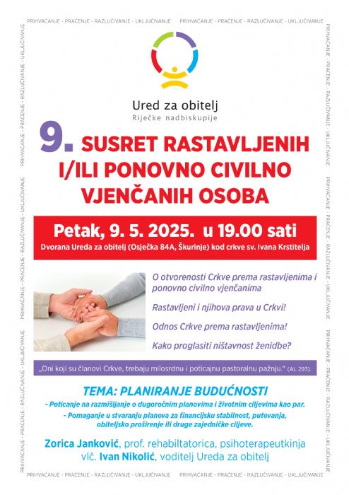 9. susret rastavljenih i/ili ponovno civilno vjenčanih osoba