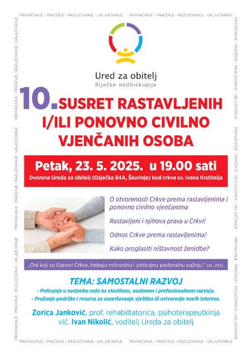 10. susret rastavljenih i/ili ponovno civilno vjenčanih osoba