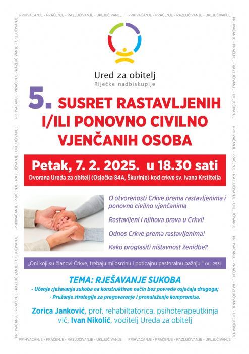 5. susret rastavljenih i/ili ponovno civilno vjenčanih osoba