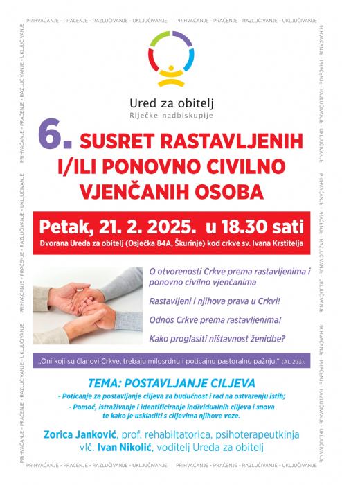 6. susret rastavljenih i/ili ponovno civilno vjenčanih osoba